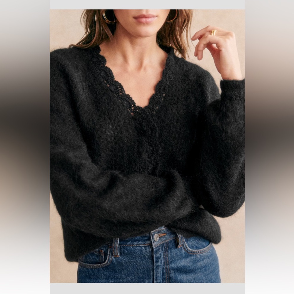 Sezane Angelie Cardigan Black - Size XS